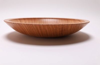 Alternate image for #2454 Red Oak Shallow Wooden Bowl 11 3/4 x 2 1/8