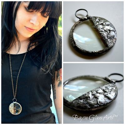 Alternate image for Handmade Magnifying Glass Necklace for Women, Glass Monocle, Practical Gift for Reader or Elderly
