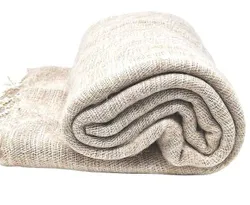 Image for Handloomed Soft, Warm Yak Wool Throw Blanket or Wrap - Wheat