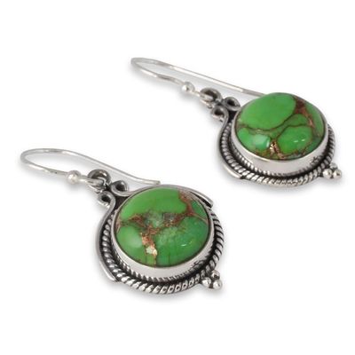 Alternate image for Green Sterling Silver Earrings Fair Trade Jewelry Splendor