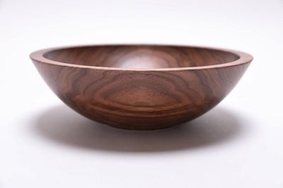 Alternate image for #2426 Curly Wild Black Walnut Wooden Bowl 9 3/8 x 3