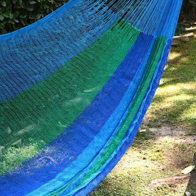 Alternate image for Double Mayan Rope Style Nylon Hammock Handmade in Mexico Sea Breeze