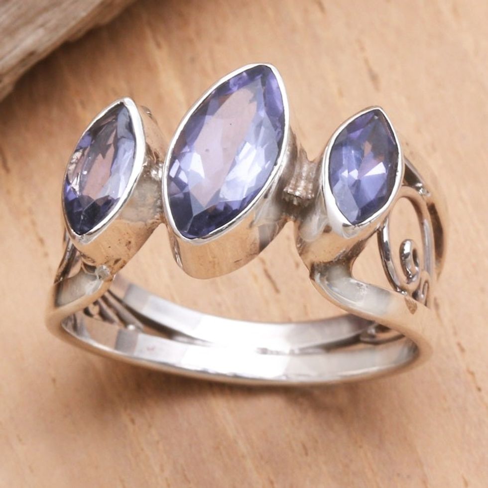 Amethyst and Sterling Silver Cocktail Ring 'Spark'