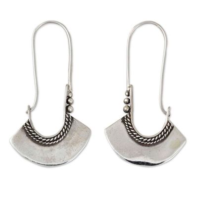 Alternate image for Womens Sterling Silver Hoop Earrings Hollow Bell