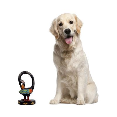 Alternate image for Adinkra Symbol Bird Wood Sculpture with Glass Beads My Lovely Bird