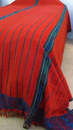 Image for King Size Red Zacualpa Bedspread & Two Matching Throw Pillow Cover Set