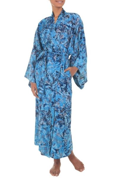 Alternate image for Batik Patterned Robe Sapphire Dreams
