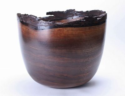 Alternate image for #1025 Black Walnut Natural Edge Wooden Bowl 13 X 11 1/2  Natural Edge Walnut Bowl  Walnut Bowl