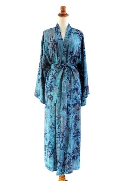 Alternate image for Batik Patterned Robe Sapphire Dreams