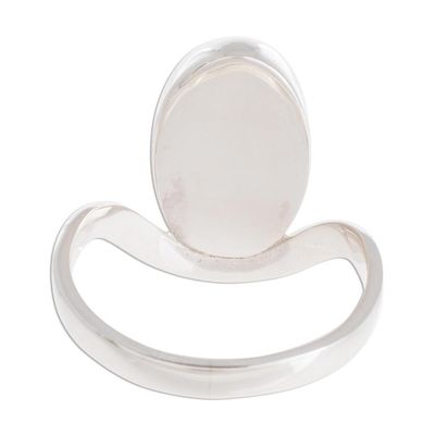 Alternate image for Oval Apple Green Jade Cocktail Ring from Guatemala Mystery of the Earth