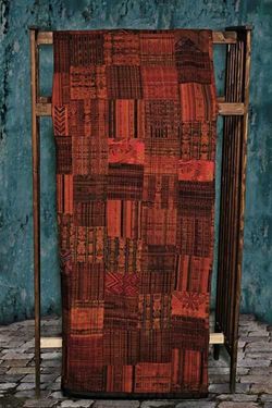 Image for Handmade King-size Rust and Terracotta Guatemalan Patchwork Quilt Set