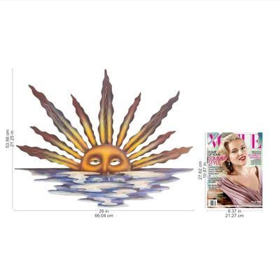 Alternate image for Artisan Crafted Mexican Sun and Moon Steel Wall Art Sunset in Sayulita