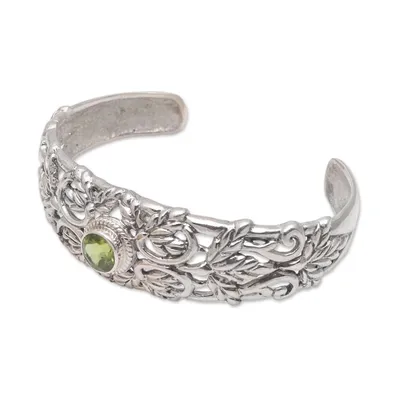 Alternate image for Wheat Motif Peridot Cuff Bracelet from Bali Wheat Beauty