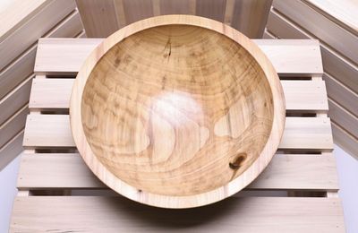 Alternate image for #2249 Tulip Poplar Wooden Salad Bowl  11 x 4