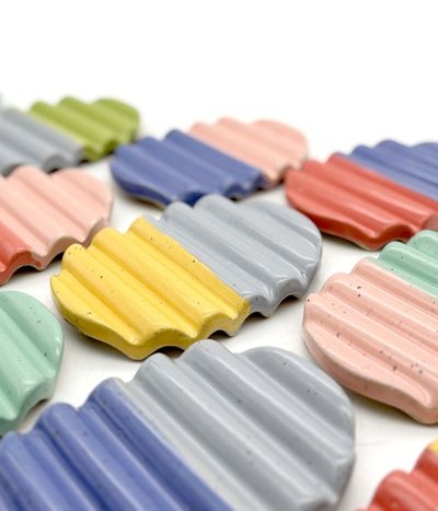 Alternate image for Aqua Yellow Colorblock Ceramic Soap Dish