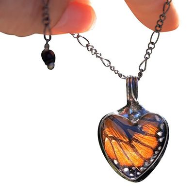 Alternate image for Butterfly Wing Heart Necklace for Women