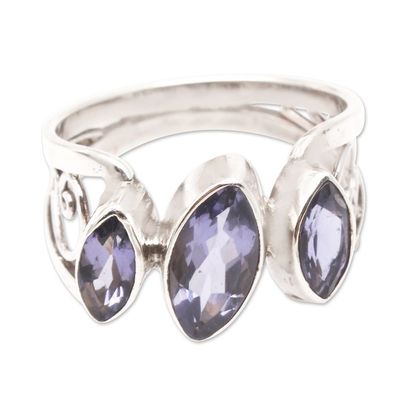 Alternate image for Amethyst and Sterling Silver Cocktail Ring Spark