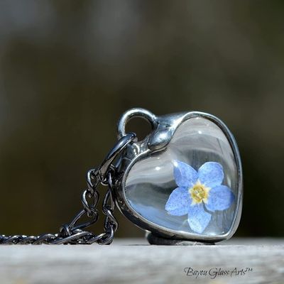 Alternate image for Forget-Me-Not Heart Charm Necklace