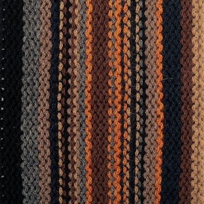 Alternate image for Handloomed Brown and Black Fringed Alpaca Blend Scarf Mystic Lands