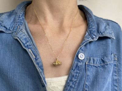 Alternate image for Bronze Hermit Crab Necklace on 14k Gold Filled Chain