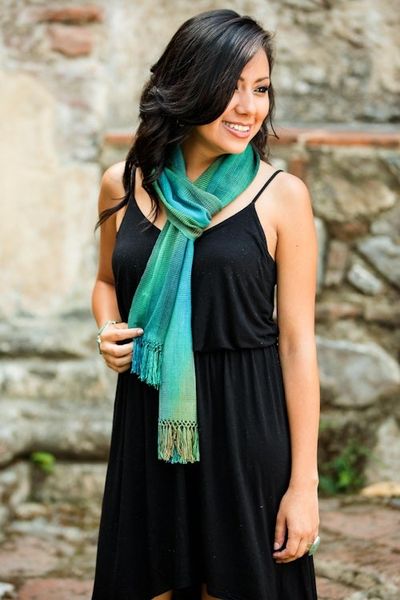 Alternate image for Handcrafted Rayon Scarf Solola Valley