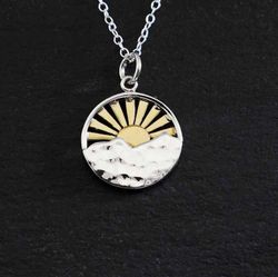 Image for Mountain with Bronze Sun Rays Necklace