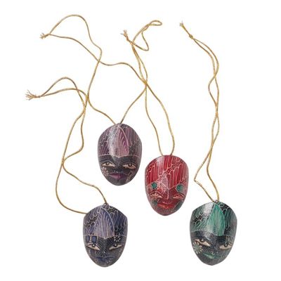 Alternate image for Hand Carved Wadang Wood Panang Warrior Ornaments Set of 4 Parang Warriors set of 4