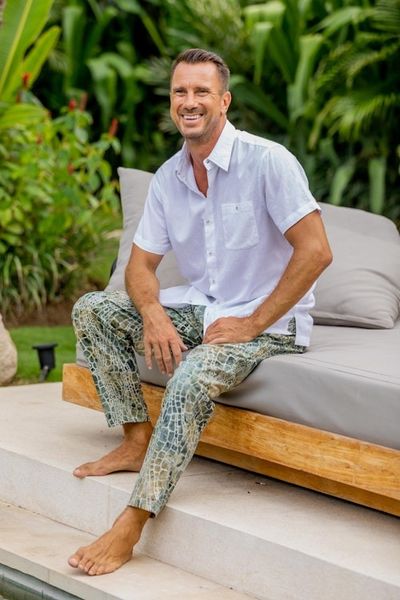 Primary image for Verdant Hand-Printed Cotton Pants from Bali Forest Pebbles