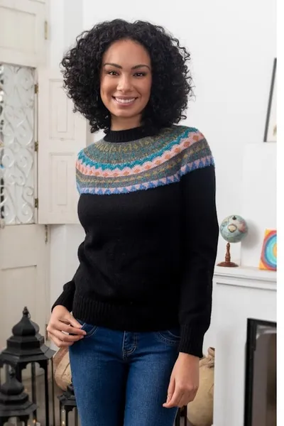 Alternate image for Crew Neck 100 Alpaca Sweater Northern Dream