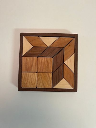 Alternate image for Small Wooden Quilters Puzzle for Home and Office  Solid Hardwood Puzzle