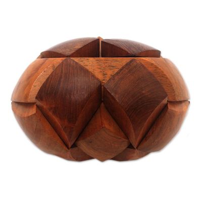 Alternate image for Handcarved Teak Wood Puzzle from Java Magical Illusion
