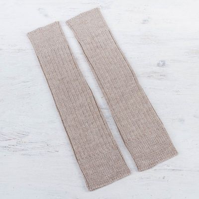 Primary image for Versatile Beige Alpaca Leg Warmers Knitted in Peru Beige Winter Dancer