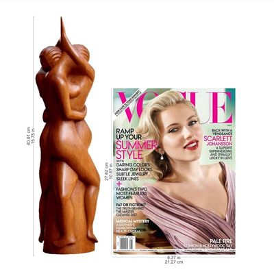 Alternate image for Romantic Suar Wood Sculpture Enamored Couple