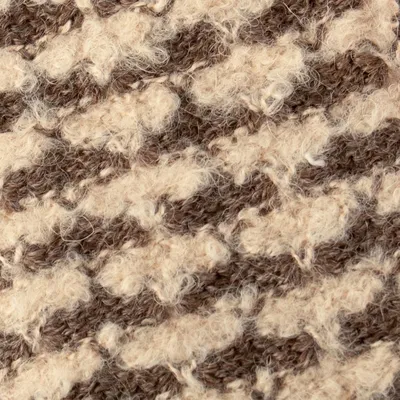 Alternate image for Square-Pattern Ivory and Taupe Alpaca Blend Fingerless Mitts Evening Squares