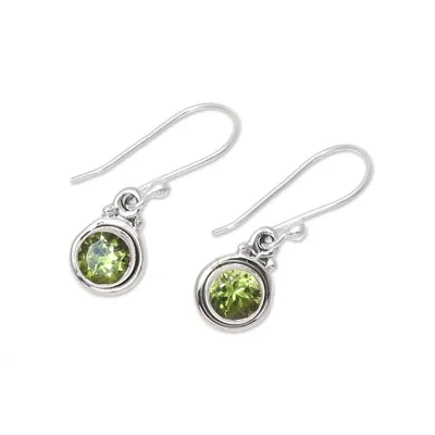 Alternate image for 4.5-Carat Peridot Dangle Earrings from India Glistening Circles