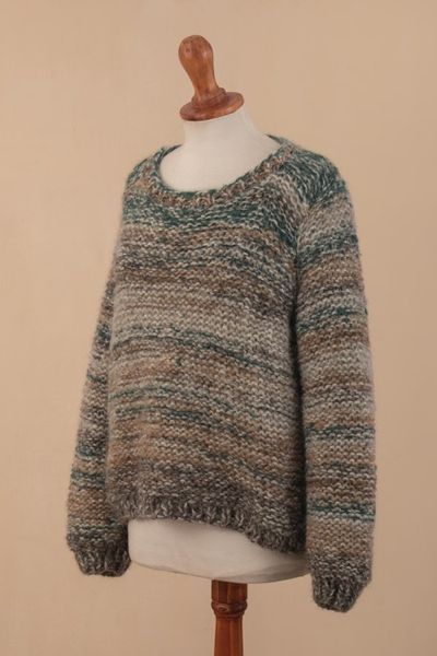 Alternate image for Alpaca and Cotton Blend Pullover Sweater Heathered Earth