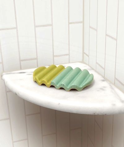 Alternate image for Indigo Lime Colorblock Ceramic Soap Dish