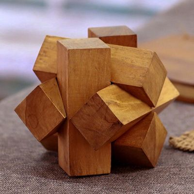 Primary image for Artisan Crafted Teak Wood Block Puzzle from Java Magical Blocks