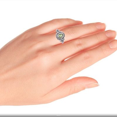 Alternate image for Traditional Peridot Cocktail Ring from India Traditional Romantic