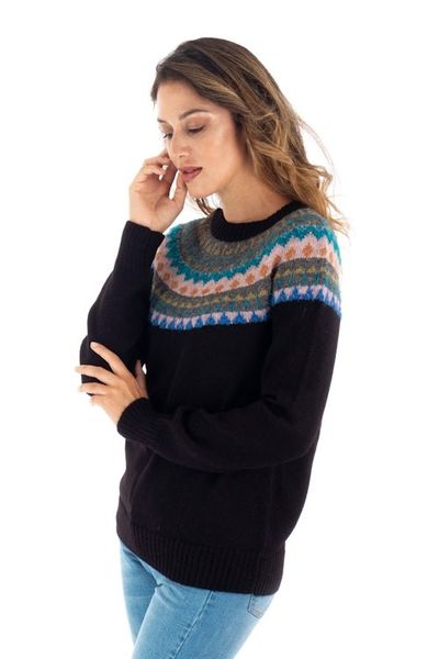 Alternate image for Crew Neck 100 Alpaca Sweater Northern Dream