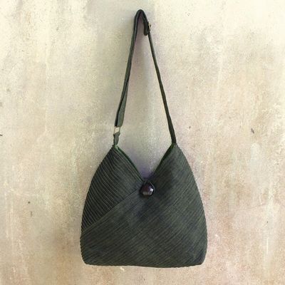 Primary image for Leaf Green Cotton Hobo Style Handbag with Coin Purse Surreal Green