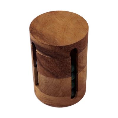 Alternate image for Handcrafted Wood Cylindrical Puzzle from Thailand Spin to Win