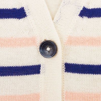 Alternate image for Cotton Blend Short Sleeve Striped Cardigan from Peru Desert Sunrise