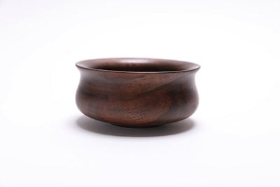 Alternate image for #2504 Claro Walnut Potbelly Wooden Bowl 4 1/4 x 2