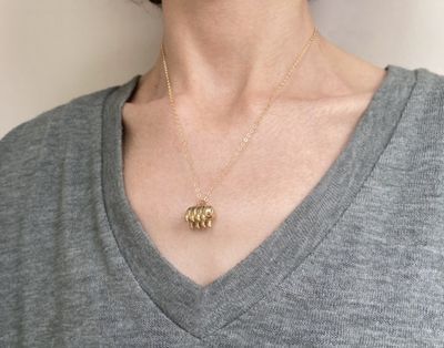 Alternate image for Bronze Tardigrade Necklace on 14k Gold Filled Chain