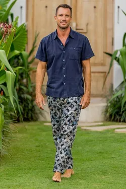 Image for Circular Motif Mens Cotton Lounge Pants from Bali Dawn Fireworks