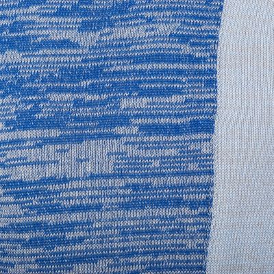 Alternate image for Knit Blue Beige Cotton Sweater for Men Made in Peru Sky Blue