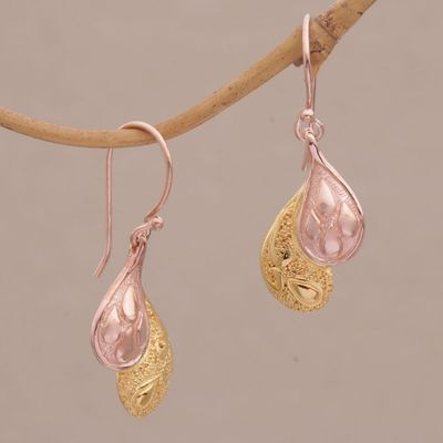 Primary image for Rose Gold Plated Sterling Silver Dangle Earrings from Bali Rosy Paisleys