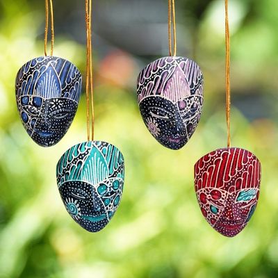 Primary image for Hand Carved Wadang Wood Panang Warrior Ornaments Set of 4 Parang Warriors set of 4