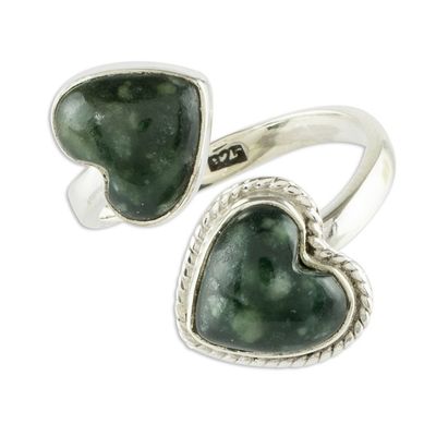 Alternate image for Heart-Shaped Jade Wrap Ring When Two Hearts Meet